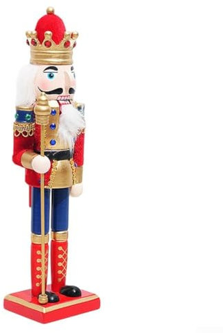 Nussknacker aus Holz, Weihnachtsdekoration, 28 cm, nostalgische Feiertagsverzierung (A)