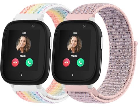Vancle 2 Stück Kinder Armband für Xplora X6 Play/Xplora X6 Pro/Anio 5/Anio 6, Weich Nylon Ersatzarmbänder 20mm für Kids Smartwatch Zubehör, Kinder Uhrenarmband 20mm für Mädchen Jungen Kinder