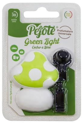 Pejote, Green Light, fragranza Cedro e Lime, Profumatore per Auto, Borsa, Ufficio, Zaino, Borsa da Palestra, Armadietto, Durata fino a 30 Giorni, Made in Italy, Confezione da 2 pezzi
