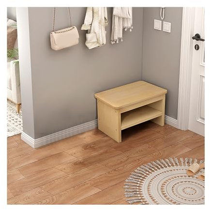Sitzbank Doppelschichtige Schuhbank aus Holz für den Eingangsbereich, schlichte Bank aus Bauernholz, Bank für das Fußende des Bettes, Esstischbank für Schlafzimmer, Wohnzimmer, Flur(40x30x42cm)