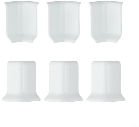 Bloc d'angle pour plinthe de 5 à 4 cm de hauteur avec pièces intérieures et extérieures (S, blanc)