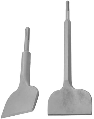 2 scalpelli larghi piegati per piastrelle, martello elettrico, trapano, raschietto, strumento per la rimozione di piastrelle, vecchi intonaci, pareti in calcestruzzo