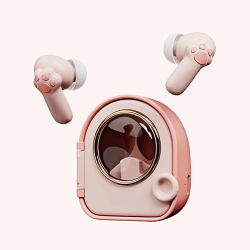Tangxi Cute Wireless Earbuds, Cute Cat Claw Bluetooth 5.4 Headphones, Gaming/Music Dual Mode, Built in ENC Mic, Lightweight with Charging Case for Girls