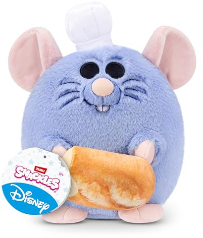 Snackles Disney 20 cm Plüschtier (Remy & Baguette) von ZURU – Ultra-weiches Kuscheltier mit Snack-Zubehör, Sammelbare kuschelige Plüschfigur für Kinder, Jugendliche & Disney-Fans