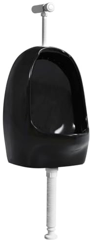 Tidyard Urinario de Pared con válvula de Descarga cerámica Negro