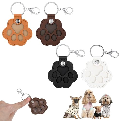 Yolev 4 Stück Schlüsselanhänger für Tierhaare Hundehaar Fellmoryanhänger | SüßE PfotenabdrüCke Zum Sammeln Von Katzen- Und Hundehaaren, Erinnerungsgeschenke FüR Haustiere