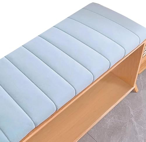 Generisch Bankkissen Bankauflage Stuhlkissen für Fensterbank, Waschbar Abnehmbarem Gartenbankauflage rutschfeste Bankpolster Schaukel Sitzkissen für drinnen und draußen,Sky Blue,130x35cm