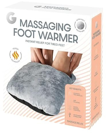 Electric Massaging Ultra Soft Foot Warmer for Women Men, Fast Heating Pad Ultra Soft Flannel Fleece Relieves Cold Feet and Aches, Ideal for Winter, Bedtime, and Office Use