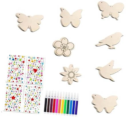 AlluraPet Thanksgiving Baumornament Set 36 Stück DIY Holzscheiben Bastelset für Familienfeiern Herbstdeko Türdeko- Style C