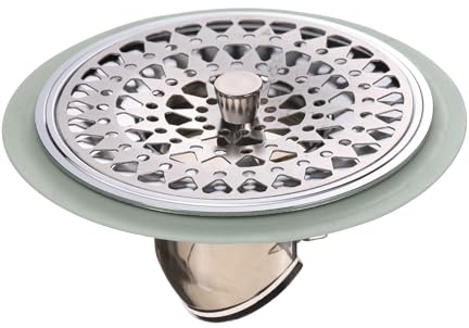 QUARKZMAN Scarico Doccia Anti-Odore Scarico Doccia Antiritorno Grigio | 1 Pc, Acciaio Inox, Filtro Capelli, Per Bagno Cucina Vasca Da Bagno, Adatto A Diametri 1.25''-3''