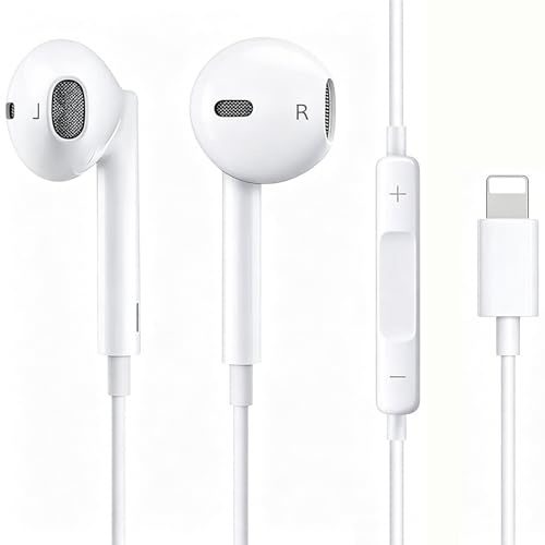 Qi Gxinr Écouteurs Filaires pour iPhone 14, Écouteurs Intra-Auriculaires, Micro et Contrôle du Volume pour iPhone 13 Pro Max/12/Mini/11/XR/XS/X/8/7/SE