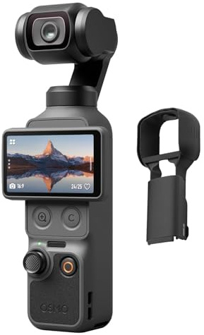 DJI Osmo Pocket 4 Essential Combo Bundle, fotocamera vlog gimbal tascabile, protezione obiettivo, gimbal e protezione display, stabilizzazione a 3 assi, memoria integrata da 107 GB per vlogging