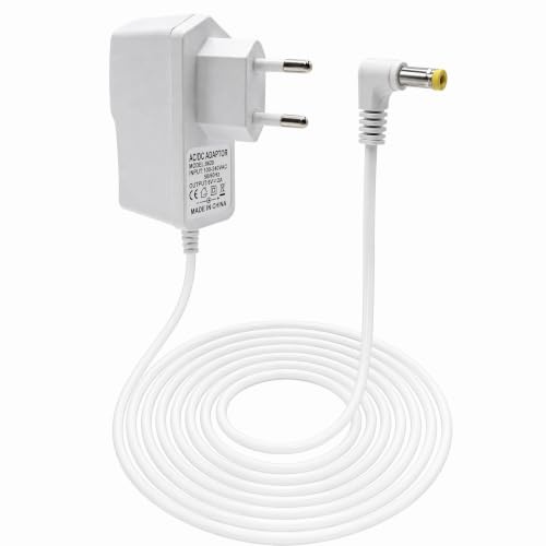 Alimentation 6V 2A, Adaptateur Secteur pour Rubans LED Caméras Tensiomètres | 220V-230V CA vers CC Chargeur Universel pour Keyboard Clavier avec connecteurs 5,5 mm x 2,5 mm, Blanc