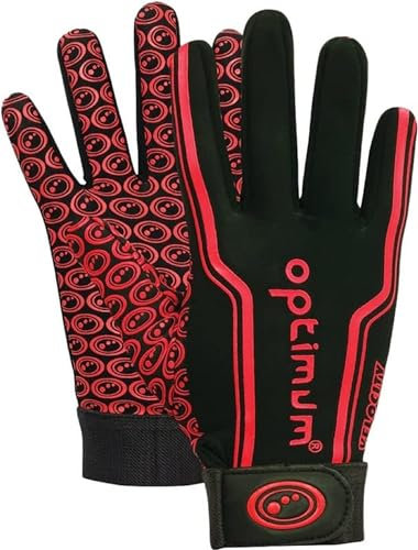 Optimum Unisex-Youth Senior Velocity Rugbyhandschuhe, Schwarz/Orange, X-Large, Red