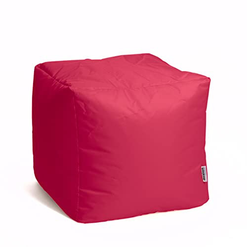 Avalon - Pouf Poggiapiedi CUBO Jive, Puff Poggiapiedi Divano quadrato, Puffo Imbottito in Tessuto Tecnico Resistente e Antistrappo, Comodo e Impermeabile, Made in Italy(45cm-Fucsia)