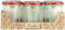 BSCA 519553 Set de 6 Confituriers/Couvercle Décore Verre 385 ml, Rouge,transparent
