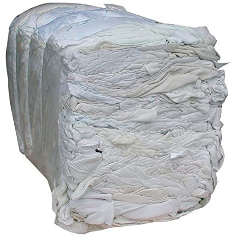 IMBALLAGGI 2000 - Stracci Pulizia Multiuso - Stracci Cotone Bianco Assorbente per Uso Domestico - Stracci Pavimento, Cucina, Bagno, per Spolverare - 1 confezione 2 kg