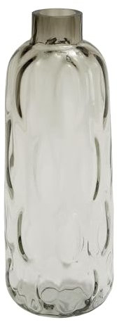Deco 79 Vase en Verre de 17,8 cm de Large, 43,2 cm de Hauteur 99834, Gris, 17,8 x 17,8 x 43,2 cm