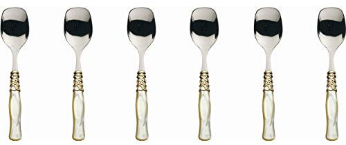 Casa Bugatti Selene Oro Set di 6 cucchiai da Zucchero, Acciaio Inossidabile Plastica