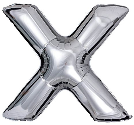 ballonfritz® Ballon Buchstabe X in SILBER - XXL 40/102cm - Folienballons für Luft oder Helium als Geburtstag, Jubiläum, Hochzeit oder Abschluss Geschenk, Party Dekoration oder Überraschung