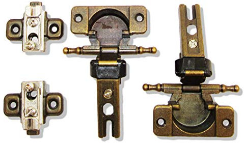 Charnière 180° Grass (pour portes pliantes) Zamak en laiton bruni Set (2 x charnières, 2 x plaques de montage)