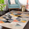 Livabliss Marietta Teppich Wohnzimmer Boho - Großer Schlafzimmer 160x220 cm - Esszimmer Mit Geometrischem Muster, Skandinavischer Modern in Beige, Orange, Grau