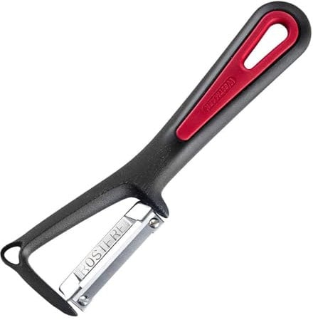 Westmark Pelaverdure universale con punta, Gallant, Lama in acciaio inox avvitata, Colore: Nero/Rosso, 29012270