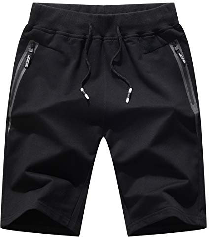 Tansozer Jogginghose Herren - Kurze Hosen für Sport, Gym & Fitness - Sommer Shorts Schwarz, XL
