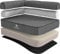 Knuffelwuff Orthopädisches Eck Hundebett Marlie Hundesofa aus Velours mit Handwebcharakter XXL 120 x 80cm Lehne Links Grau - abnehmbarer Bezug - waschbar - für große, mittelgroße und kleine Hunde