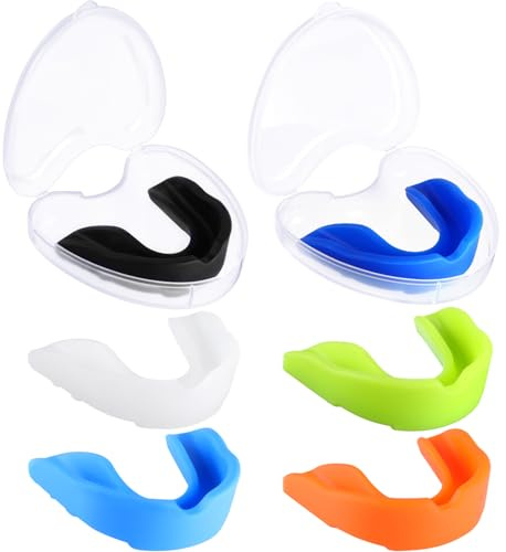 BBTO 6 Pcs Youth Kids Mouth Guard for Sports, Boys Girls Mouth Guard with Case, Mouthguard for Wrestling Boxing Basketball Hockey Football(Classic Style,Assorted Color)