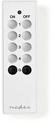 Nedis RF Smart Fernbedienung, 4 Kanäle, gruppierte Schaltung, kompatibel mit 433,92 MHz Systemen und dimmbaren RF-Empfängern - Betreibt mehrere Lichter oder Geräte