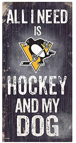 Fan Creations Unisex-Erwachsene and Sign, Team Color, 6 x 12 NHL Pittsburgh Penguins Hockey und My Dog Schild, Farbe, 15,2 x 30,5 cm