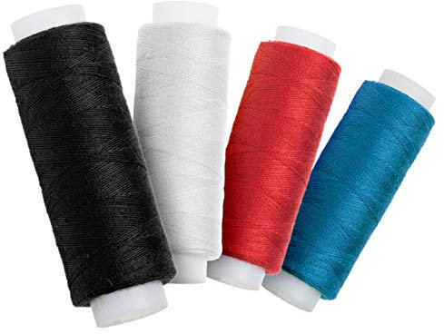 Faden & Nadel Nähgarn-Set: 4 Rollen Nähgarn in verschiedenen Farben; aus 100% Polyester; Länge: je 100 m (4, Bunt)