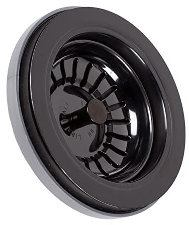Bonde universelle noire brillante pour éviers.