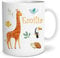OWLBOOK® Personalisierte Tasse für Kinder Personalisiert Safari Giraffe Kinder Geschenke Geschenkideen für Kinder Junge Mädchen zum Geburtstag Schulanfang Kindertasse Keramik 300 ml