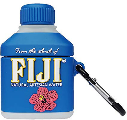 Kompatibel mit Airpod-Hülle 1/2 Fiji, Trinkflasche, süßes Kawaii-Cartoon-3D-Silikon-Schutzhülle für Airpod-Hülle, lustige Jungen, Mädchen, Kinder, Teenager, Frauen, Hüllen Airpods 2 & 1 (Fiji-Blume)