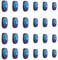 FRCOLOR 24pcs Glitter Cat Eye False Nails Art Tips Shine Full Cover Art Design UV Fake Nails for Women Girls Nail Art Decoration