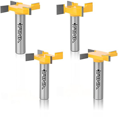 MNA CNC Spoilboard Surfacing Router Bit,4PCS Router Bit Set,1/2 Inch Shank，4 Wings,2-Inch Cutting Diameter,1/4 5/16 3/8 1/2 Milling Depth