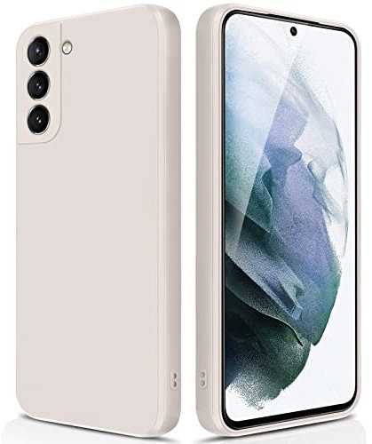 GiiYoon Hülle Kompatibel mit Samsung Galaxy S21, Hochwertiges Liquid Silicone Case, Rundumschutz Handyhülle, Kratzfestes Weiches Mikrofaserfutter- Weiß