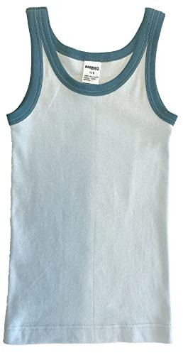 HERMKO 2800 Jungen Unterhemd aus 100% Bio-Baumwolle Knaben Tank Top, Farbe:hellblau/Rauchblau, Größe:104