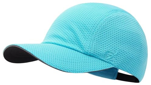 GADIEMKENSD Women's Race Day Running Hat Performance Mesh Baseball Cap - Excellent Ventilation, Lightweight, Reflective Safety Ponytail Hats for Exercise Golf Hiking Beach Workout Gym Sky Blue