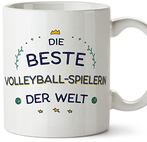 Mugffins Tassen/Becher mit Spruch für VOLLEYBALL-SPIELERIN - Auf Deutsch - Beste der Welt - 11 oz / 330 ml - originelles und lustiges Geschenk Mitarbeiter