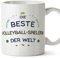 Mugffins Tassen/Becher mit Spruch für VOLLEYBALL-SPIELERIN - Auf Deutsch - Beste der Welt - 11 oz / 330 ml - originelles und lustiges Geschenk Mitarbeiter