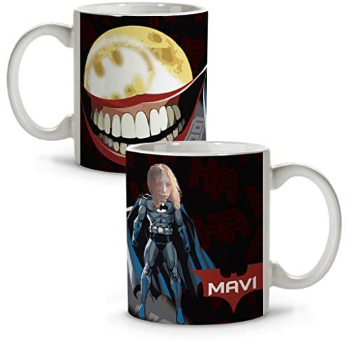 LolaPix Marvel Taza. Personalizada con Foto y Nombre. Taza Cerámica. 330 ml. Varios diseños y colores de Interior. Regalos Originales. BAT MAN