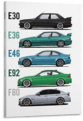 BMW 3er-Serie (E36) Poster Dekorative Malerei Leinwand Wandposter und Kunstbild Druck Moderne Familie Schlafzimmer Dekor Poster 50 x 75 cm BMW 3er (E36) Poster BMW 3er Serie (E36) Leinwand Kunst