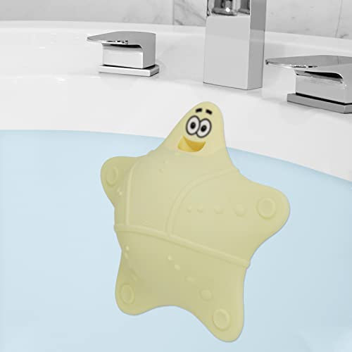 Tapa de Desagüe Rebosadero de Bañera, Accesorios de Baño, Tapón de Desagüe de Bañera Empapado en Silicona con 5 Ventosas, Mayor Volumen de Agua, Baño Más Profundo, Bonito Tapón de Bañera (Blanco)