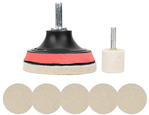 KIMISS Glass Scratch Remover Kit - Fine Grade Cerium Oxide Powder - Polishing Kit with Wheels, Pads - Restores Scratched Windows, Mirrors, Car Windshields & Headlights