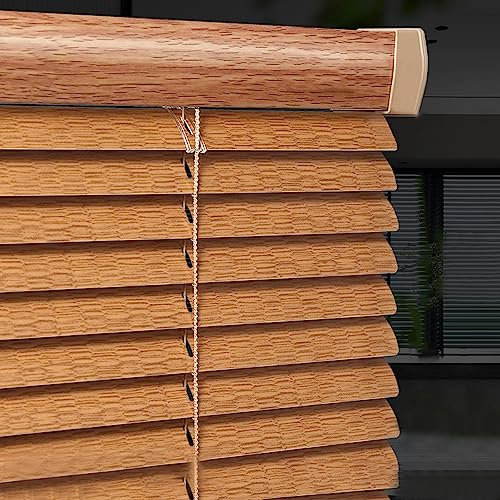 Sh000ad Tenda Veneziana in Alluminio con Effetto Legno,Tende Veneziane in Metallo di Alluminio,Tende per Finestre,Veneziane da Interno per Privacy e Protezione,Larghezza x Altezza (75x120cm)