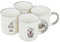 URBNLIVING Christmas Mini Ceramic 200ml Mugs Set of 4 Xmas Festive Party Cups Home Kitchen Tableware Tea Coffee Soup (Grey Handles)