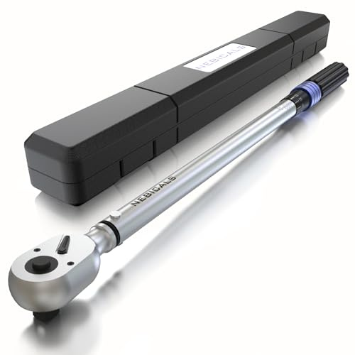 NEBICALS Drehmomentschlüssel mit 3/4-Zoll-Antrieb, 100-400 Ft Lb / 135-542 N.M / 74.1 cm Länge, robust, professionell, Dual-Direction, Griff aus Aluminiumlegierung, Cr-Mo Kopf, solider